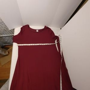 Burgundy Flowing Long Sleeves Dress Size M Old Navy Rayon Spandex